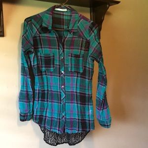 Maurices flannel with lace back